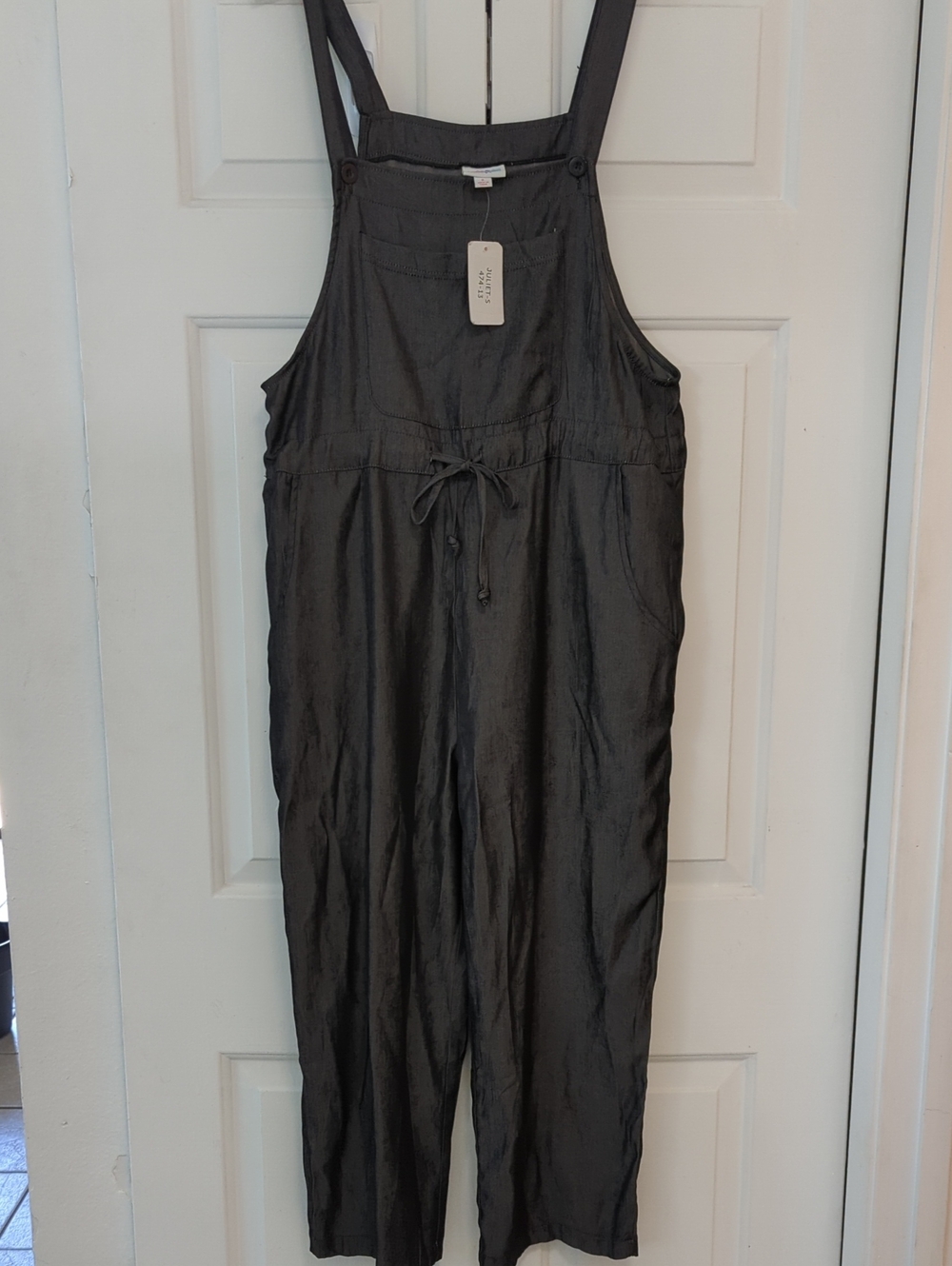 Lularoe Juliet Chambray Collection Jumpsuit Overalls Small Dark Charcoal